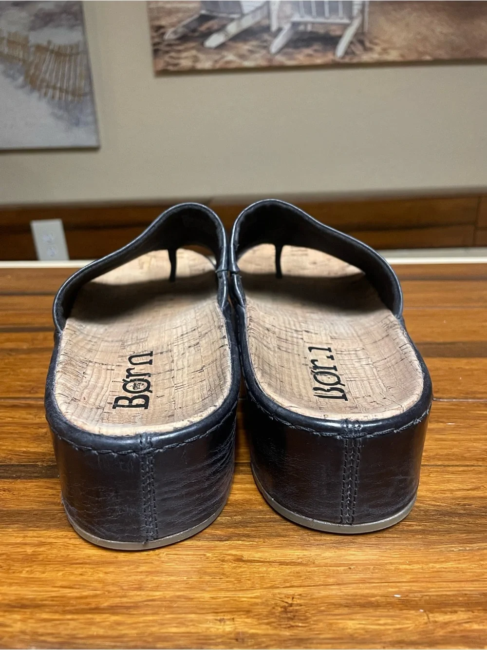 Born Black Leather Men’s Slide Sandals